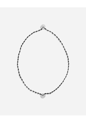 Cord Coin Necklace Black