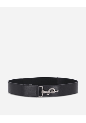 Elasticated Leather Belt Black