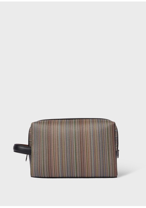 Paul Smith Multistripe 'Signature Stripe' Coated Canvas Wash Bag Multicolour