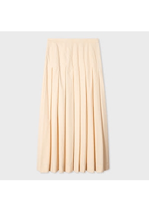 Paul Smith Women's Cream Pleated Cotton-Blend Skirt White