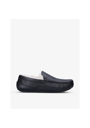 Mens UGG Ascot Shearling-Lined Leather Slippers