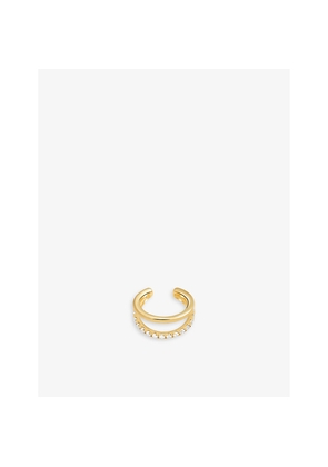 Womens Astrid & Miyu Illusion 18ct Yellow Gold-Plated Metal and Zirconia Ear Cuff