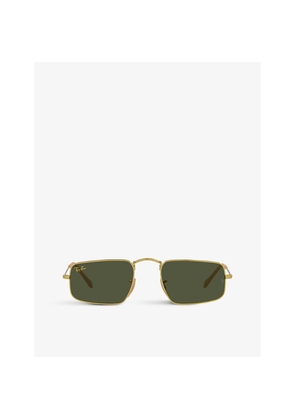 Womens Ray-Ban Rb3957 Julie Rectangular-Frame Metal Sunglasses