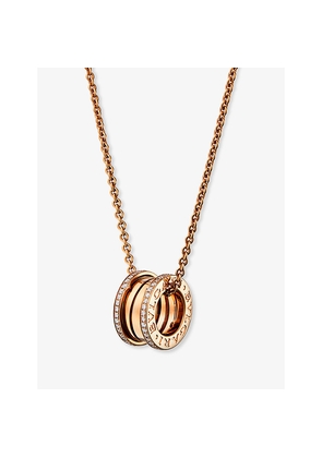 Womens Bvlgari B.Zero1 18ct Rose-Gold and 0.38ct Diamond Pendant Necklace