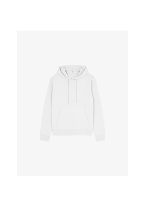 Mens Sandro Tonal-Logo Regular-Fit Cotton-Jersey Hoody