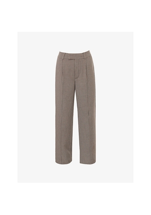 Womens House of CB Hayden Checked Stretch-Woven Trousers