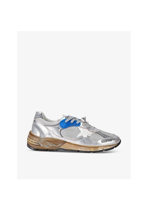 Mens Golden Goose Men's Running Dad Star-Patch Leather and Mesh Low-Top Trainers
