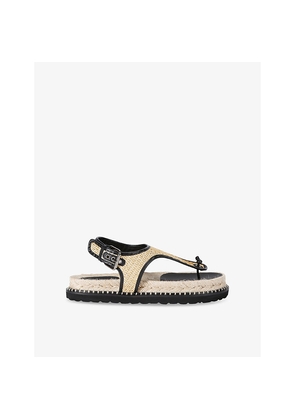 Womens Castaner Tamesis 104 Raffia and Leather Sandals