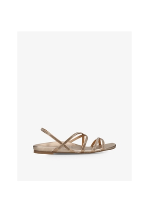 Womens Pedro Garcia Bera Crystal-Embellishment Leather Sandals