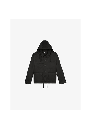 Mens The Kooples Patch-Pocket Regular-Fit Hooded Cotton Jacket