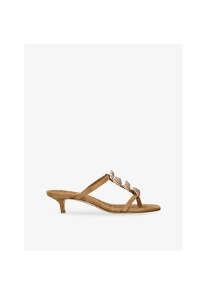 Womens Christopher Esber Sundial Seashell Suede Heeled Sandals