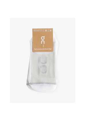 Mens On Performance Run Ribbed Stretch-Woven Socks