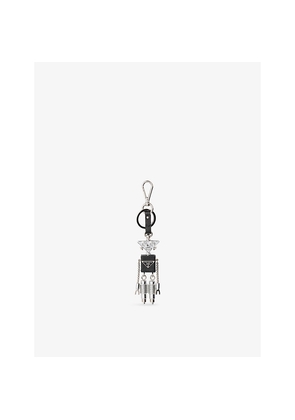 Womens Prada Robot Saffiano Leather Keychain Charm