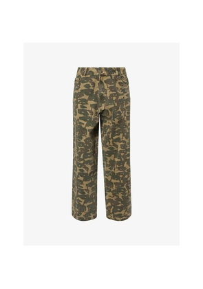 Mens Kidsuper Camo-Print Striaght-Leg Denim Jeans