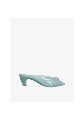 Womens Chloe Square-Toe Jelly Heeled Mules