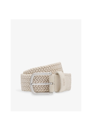 Mens Logo-Embossed Woven Belt