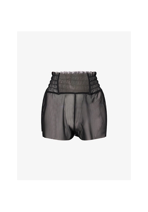Womens Rick Owens Sheer Stretch-Mesh Boxing Shorts