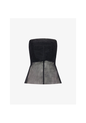 Womens Rick Owens Sheer Mesh Bustier Top