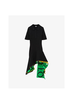 Womens Loewe Layered Asymmetric-Hem Stretch-Woven Mini Dress