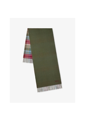 Womens Mulberry Heritage Check Reversible Wool Scarf