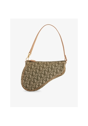 Womens Reselfridges Pre-Loved Dior Mini Diorissimo Canvas Saddle Pochette