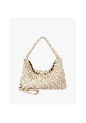 Womens Dune Deliberate Large Woven Faux-Leather Shoulder Bag