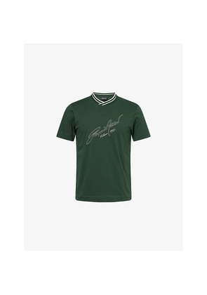 Mens Emporio Armani Script Logo-Embroidered Cotton T-Shirt