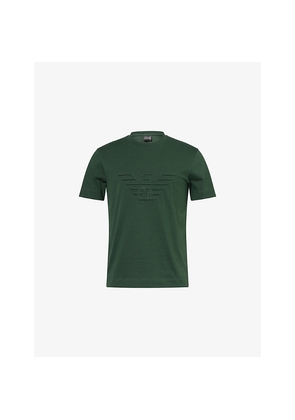 Mens Emporio Armani Eagle Logo-Embroidered Cotton T-Shirt