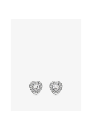 Womens Swarovski X Ariana Grande Angelic Rhodium-Plated and Crystal Stud Earrings