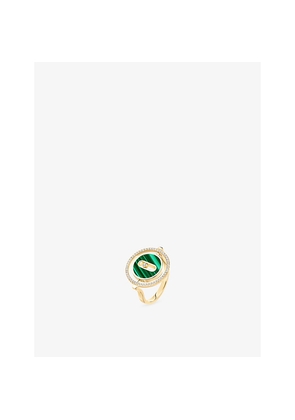 Womens Messika Lucky Move Malachite, 18ct Gold and 0.18ct Diamond Ring