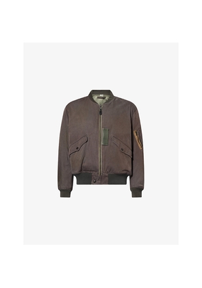 Mens A.Presse Patch-Pocket Padded Cotton and Silk-Blend Flight Jacket
