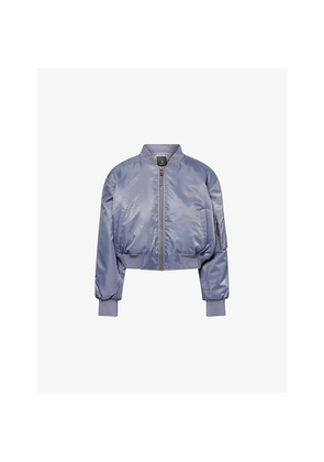 Womens Anine Bing Leon Cropped Woven-Shell Bomber Jacket