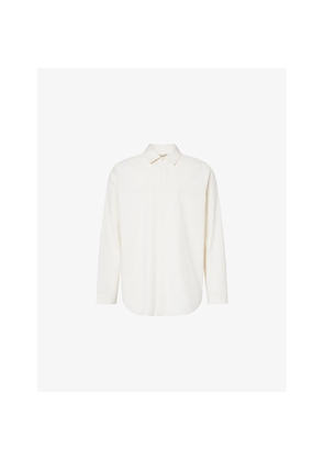 Mens Fear Of God Brand-Patch Relaxed-Fit Cotton and Wool Shirt