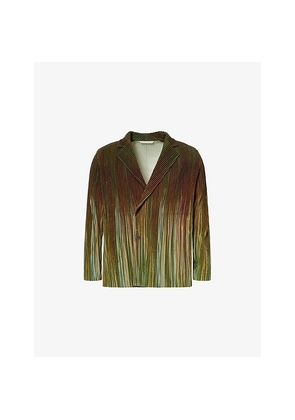 Mens Homme Plisse Issey Miyake Paint Brush Closeup Pleated Knitted Jacket