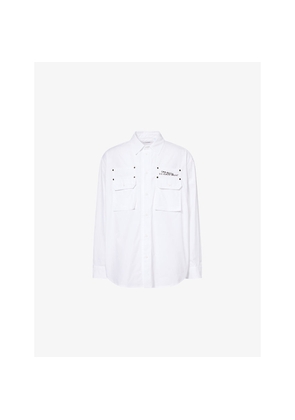 Mens Off-White Script Arrow Cotton Over Shirt