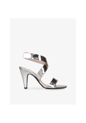 Womens Alaia Crossover Leather Heeled Sandals