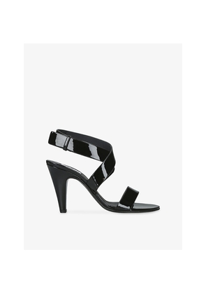 Womens Alaia Crossover Patent-Leather Heeled Sandals