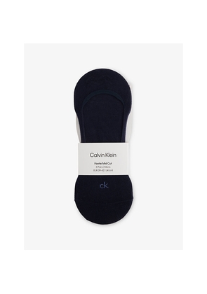 Mens Calvin Klein Branded Set Of Three Cotton-Blend Socks