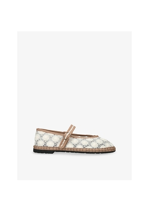 Womens Flabelus Pierre Sunflower Woven Ballet Flats