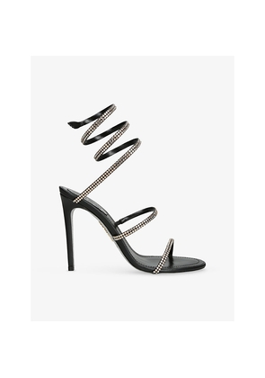 Womens Rene Caovilla Cleo II 105 Jewel-Embellished Leather Heeled Sandals