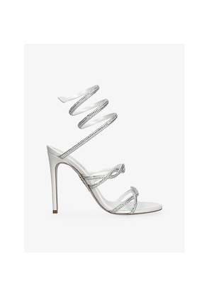 Womens Rene Caovilla Cleo Twist 105 Crystal-Embellished Leather Heeled Sandals