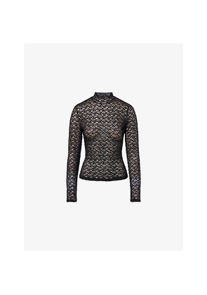 Womens Reformation Nell Knitted Stretch-Lace Top