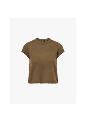 Womens Me And Em Baby Tee Shrunken Cashmere Knitted T-Shirt