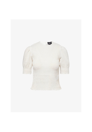 Womens Me And Em Smocked Day Cotton-Poplin Blouse