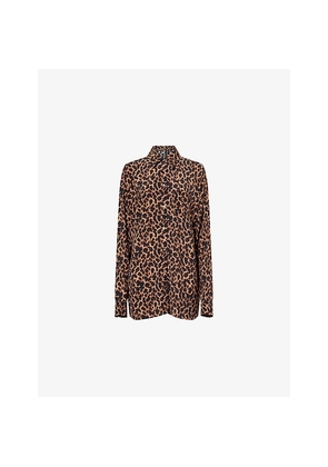 Womens Away That Day St Barts Leopard Woven Shirt