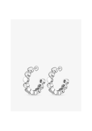 Womens Messika Vibes Mini 18ct White Gold and 3.28ct Diamond Hoop Earrings