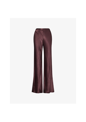 Womens Shona Joy La Lune Wide-Leg Satin Trousers