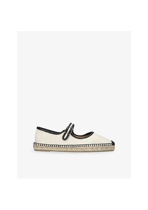 Womens Castaner Padua Mary-Jane Leather and Canvas Espadrilles