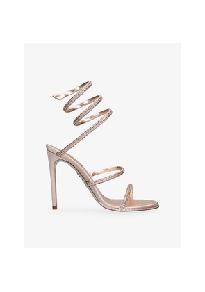 Womens Rene Caovilla Cleo 105 Satin Heeled Sandals