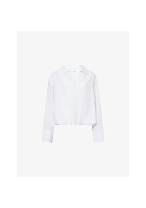 Womens Samsoe Samsoe Sadaphne Open-Neck Woven Shirt